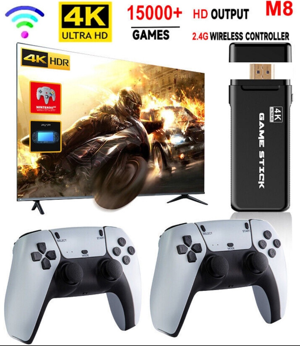 أحدث جهاز ألعاب 4- بمحاكي مطور يدعم العاب سوني 1 وسيجا واتاري    ب 2 يدات تحكم لاسلكية ومحاكي تشغيل مطور 4K