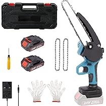 منشارًا لاسلكيًا من ماكيتا (Makita) ببطارية، وهو مصمم لقطع الأخشاب والتشذيب