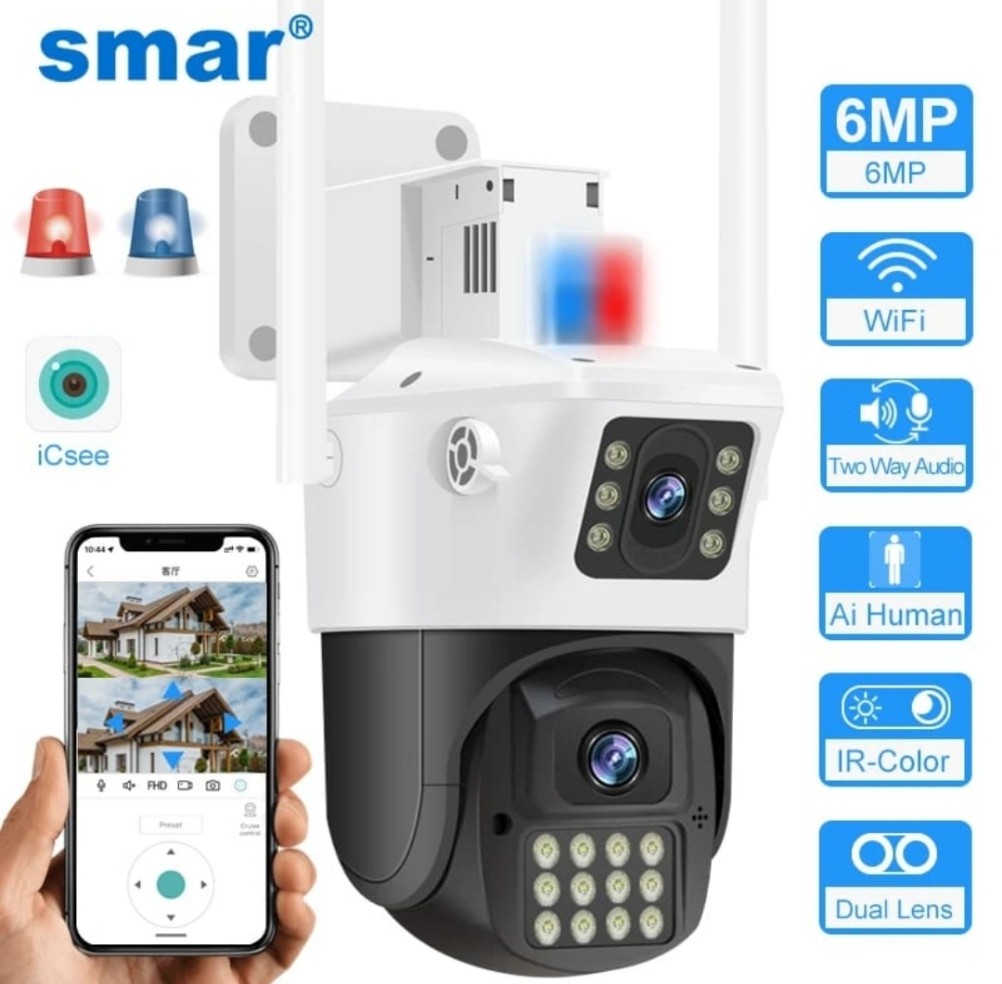 أحدث_كاميرا مراقبة 2 في 1 تحكم بالجوال بتطبيق بدون جهاز تخزن الذاكرة فقط أو يمكنك ربطها لمنظومة وتشتغل بالكهرباء أو الطاقة الشمسية