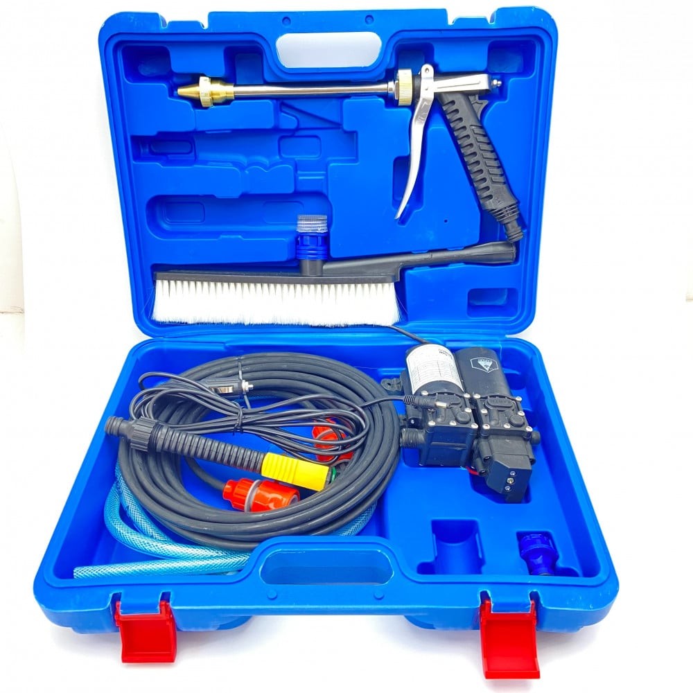 مضخه ماء الغسيل v12  ب 2 دينمو لضخ اقوى للسيارات والمزارع لي ۱۰ متر - وشنطه