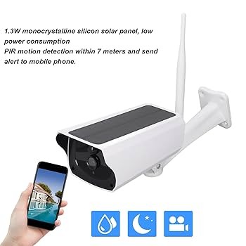 كاميرا مراقبة تشحن بالشمس تحكم بالجوال - 5 ميقا HD اشعة حمراء I R و مستشعر حركه بدون جهاز