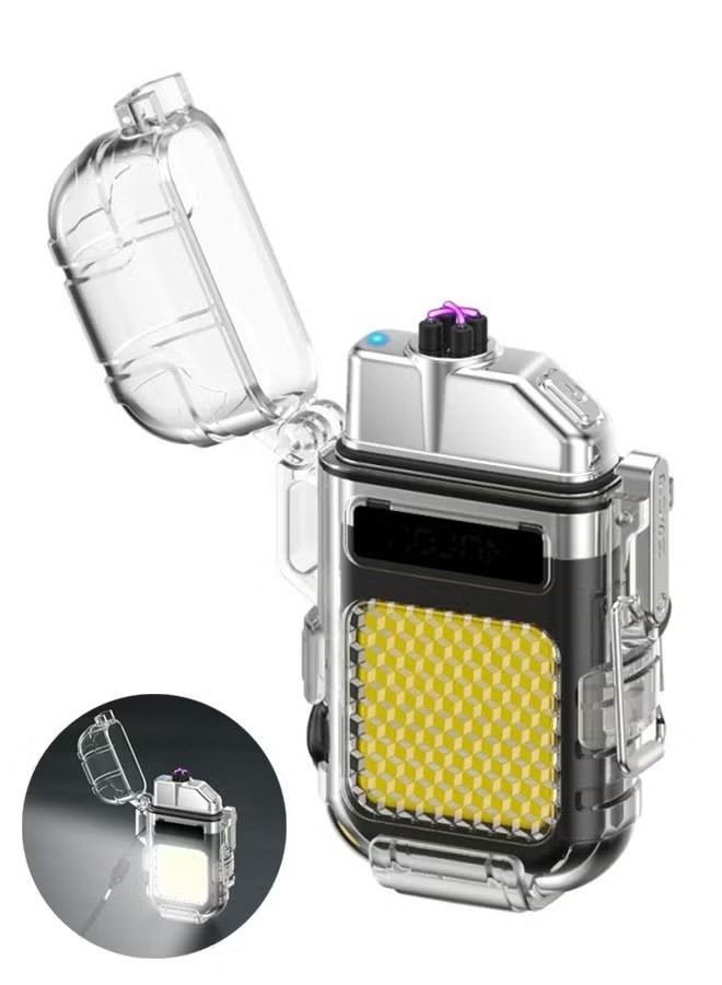 ولاعة شحن بلازما مدى الحياه وبكشاف قوي وضد الماء يعني تسبحفيها بفظل الغلاف البلاستيكي القوي