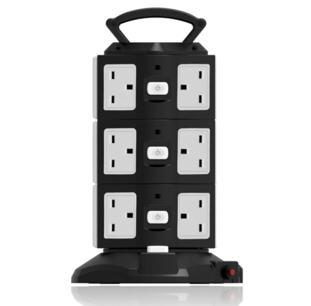 توصيلة البرج 10 منافذ UK و 4 منافذ usb بطول كيبل 3 متر بشهادة المواصفات السعودية.