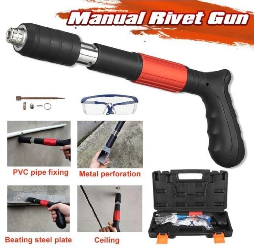 مسدس كبس المسامير بالبارد بدون كهرباء أو تعب / بحقيبة بجميع توابعه ونظارة