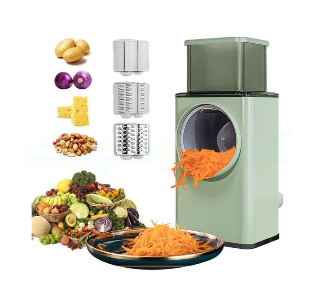 قطاعة الخضار اليدوي المميزة - اصدار مميز امنة ليديك ب ٣ شفرات تقطيع وطحن جميع ما تتمني