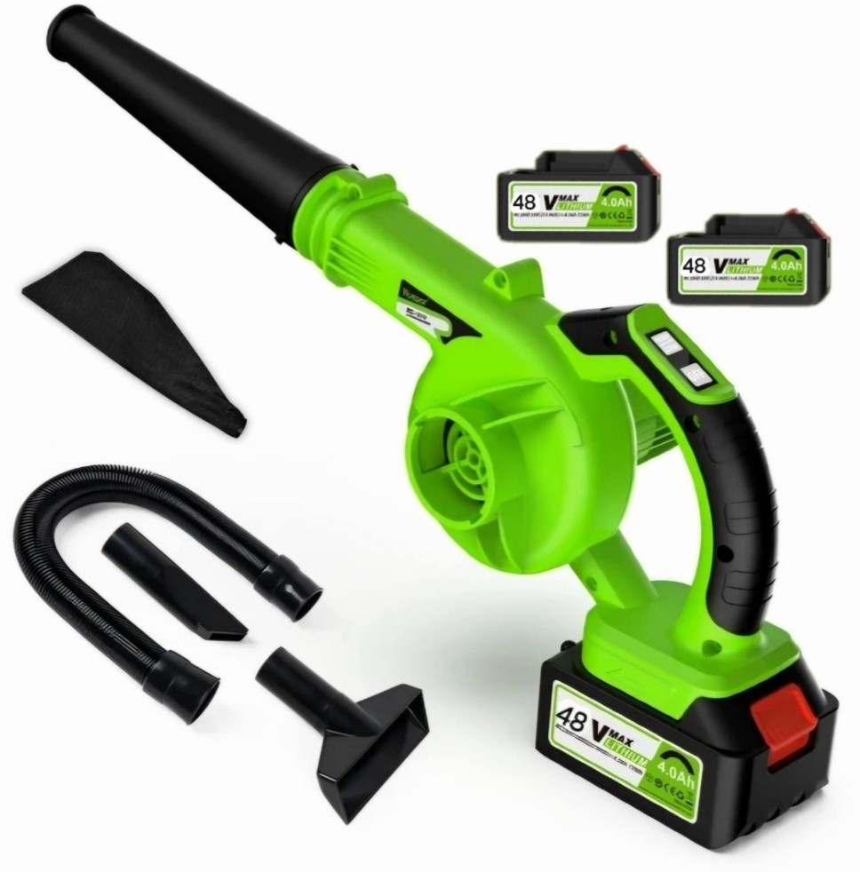 نفاخ 1×2 - شحن شفط ونفخ بدون اسلاك ب 2 بطاريات 48 فولت وكيس الاوساخ